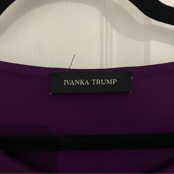 Ivanka Trump Purple Tiered Scoopneck Longsleeve Shirt Womens Size Large - Picture 4 of 7